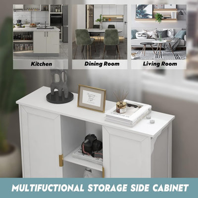 White Storage Cabinet, Credenza Buffet Cabinet Wooden Coffee Bar Cabinet Buffet Table White Sideboard Thin Cabinet For Narrow Spaces Entry Cabinet Hallway Cabinet For Kitchen