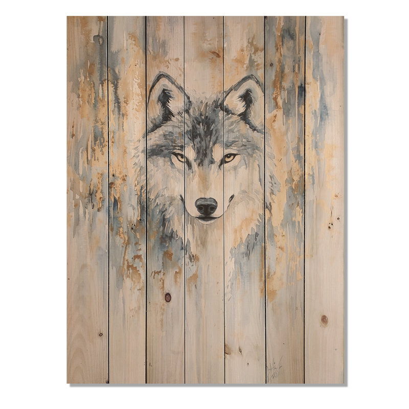 Watercolor Wolf Pack - Art mural moderne en bois sur bois de pin naturel, H 20 po x l 10 po