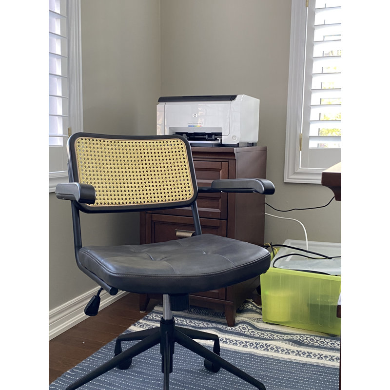 Chaise de bureau rembourrée en polyuréthane SEAT4U, Gris anthracite foncé