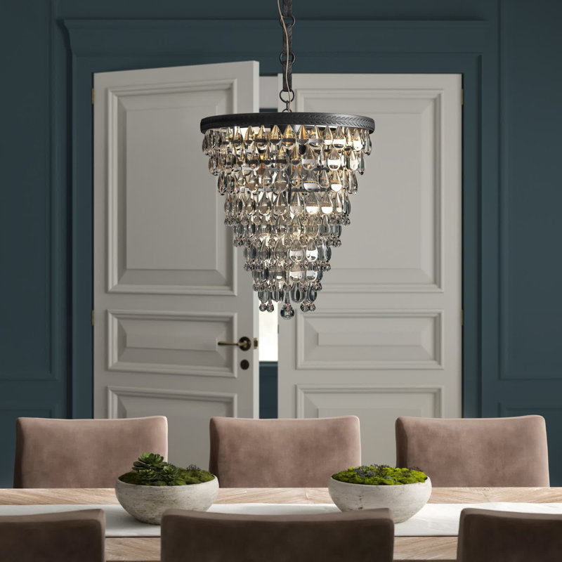 Lustre à niveaux unique à 5 lumières Beno, Noir