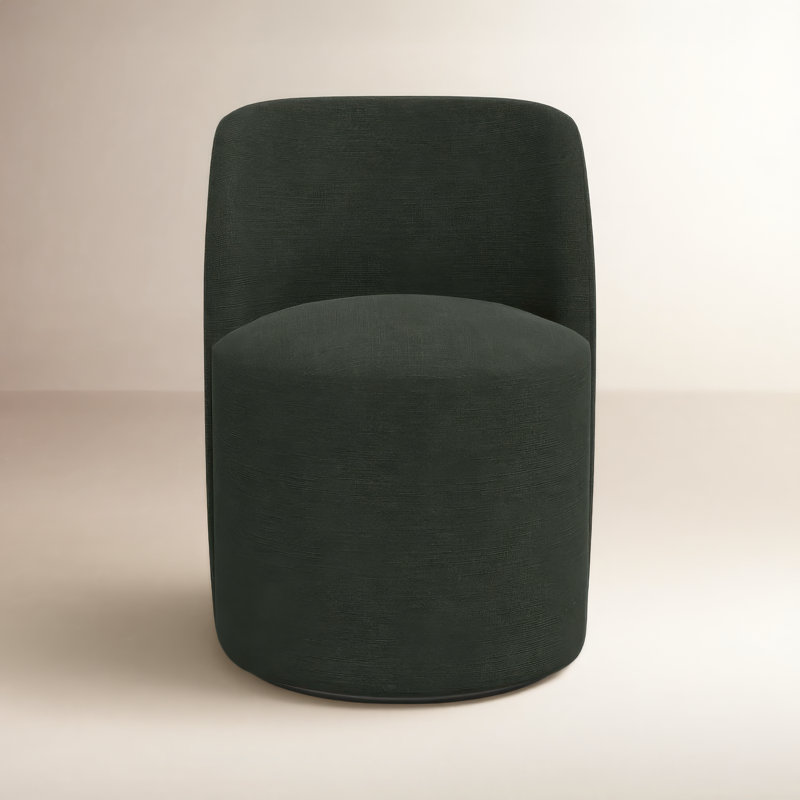 Begonia Swivel Dining Chair, Classic Black Linen