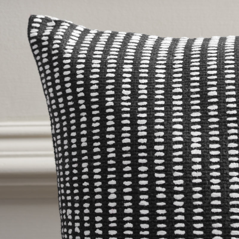Coussin en coton Marciela, Noir / blanc