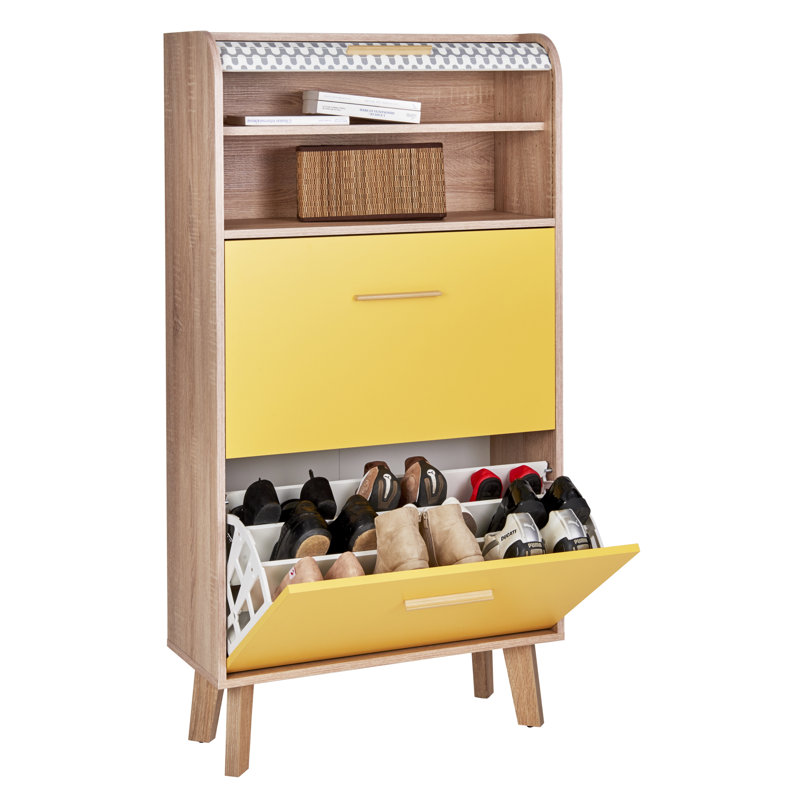 Caruso 18 Pair Flip Down Shoe Storage, Bee