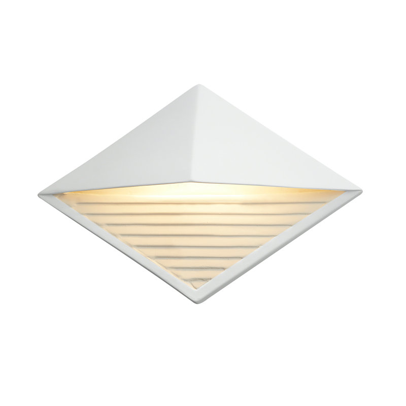 Caeli Ceramic Wall Sconce, Matte White with Champagne Gold Internal, Yes