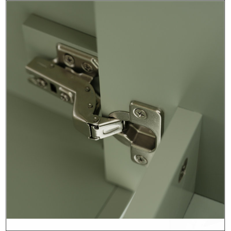 Meuble-lavabo de salle de bain avec lavabo en céramique et rangement polyvalent, Vert