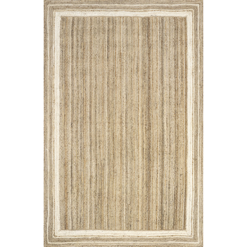 Ankita Bordered Jute Area Rug, Rectangle 4' x 6'