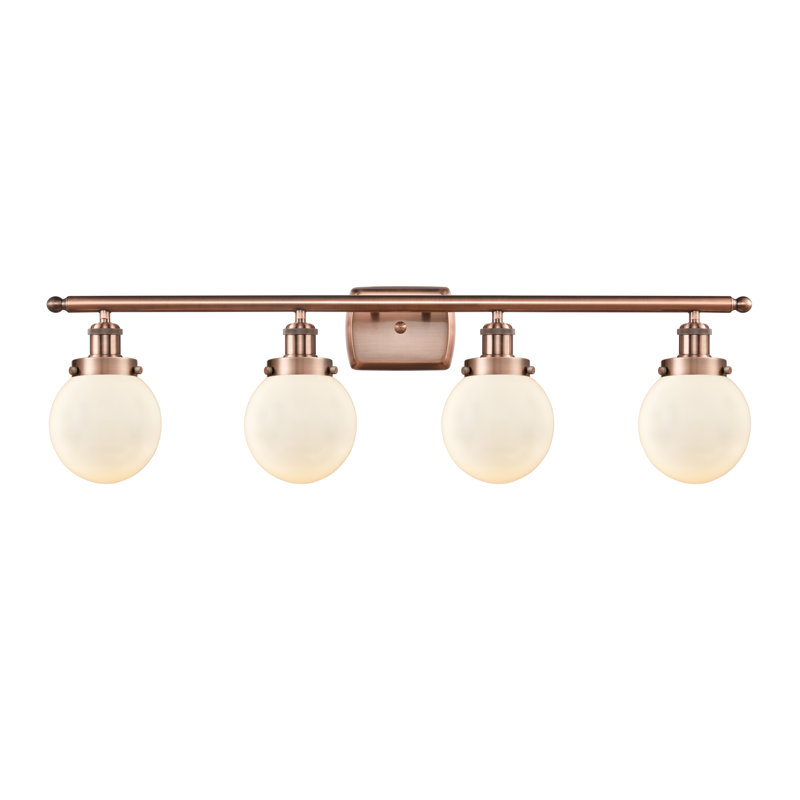 Lorri 4 - Light Vanity Light, Antique Copper, Matte White, Incandescent