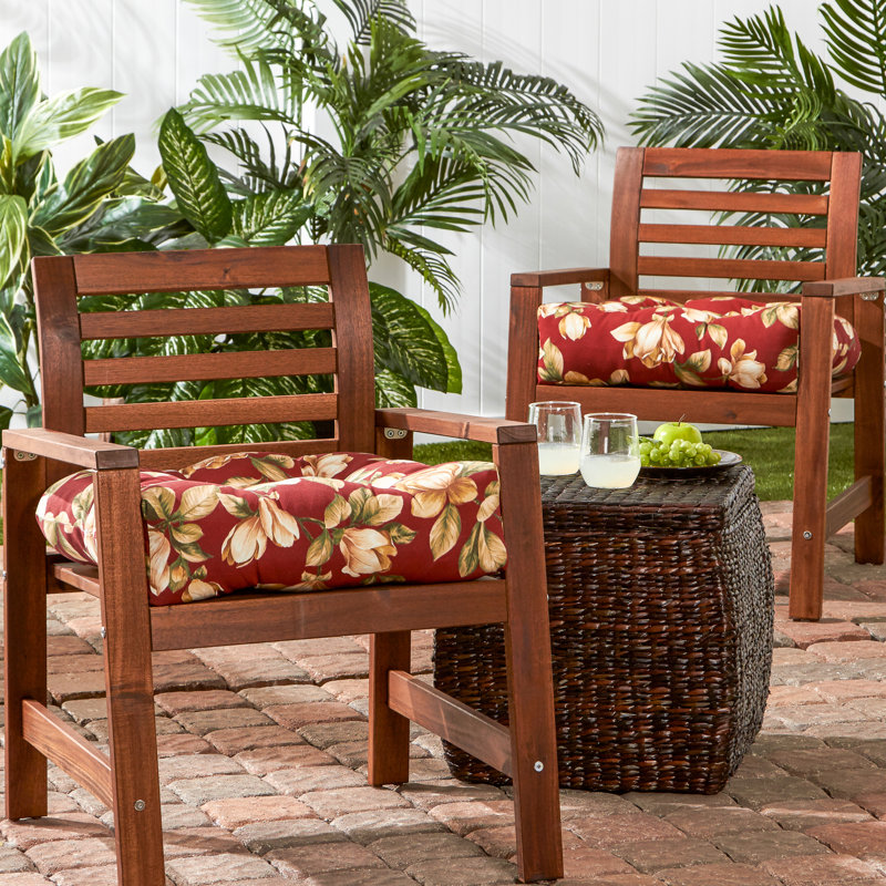 Shipton Outdoor 20'' Dining Chair Seat Cushion, Roma Floral, 2