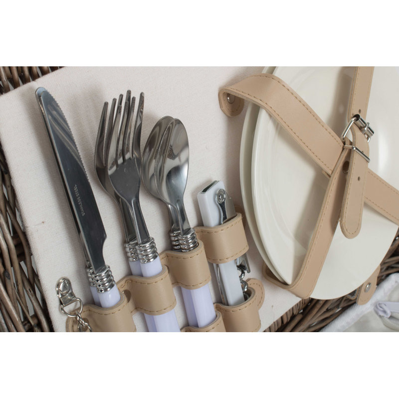 Wicker 2 Person 14" Fitted Picnic Chill Hamper