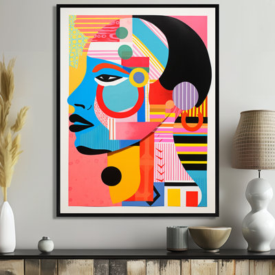 «Afro American Colorful Retro Collage I - Abstract Portraits», art mural