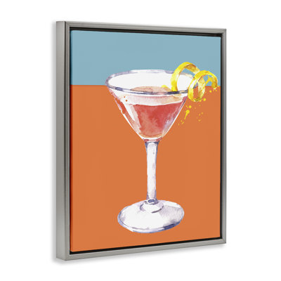 Cadre flottant cocktail sur teintes bloquées, design par Susan Jill