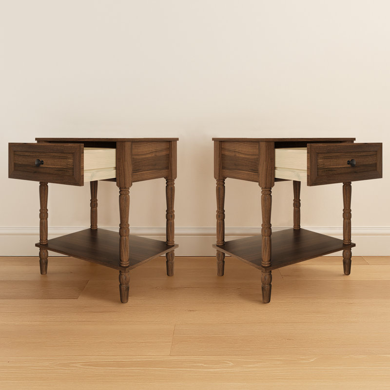 Ruston 1 Drawer Nightstand (Set Of 2), Brown