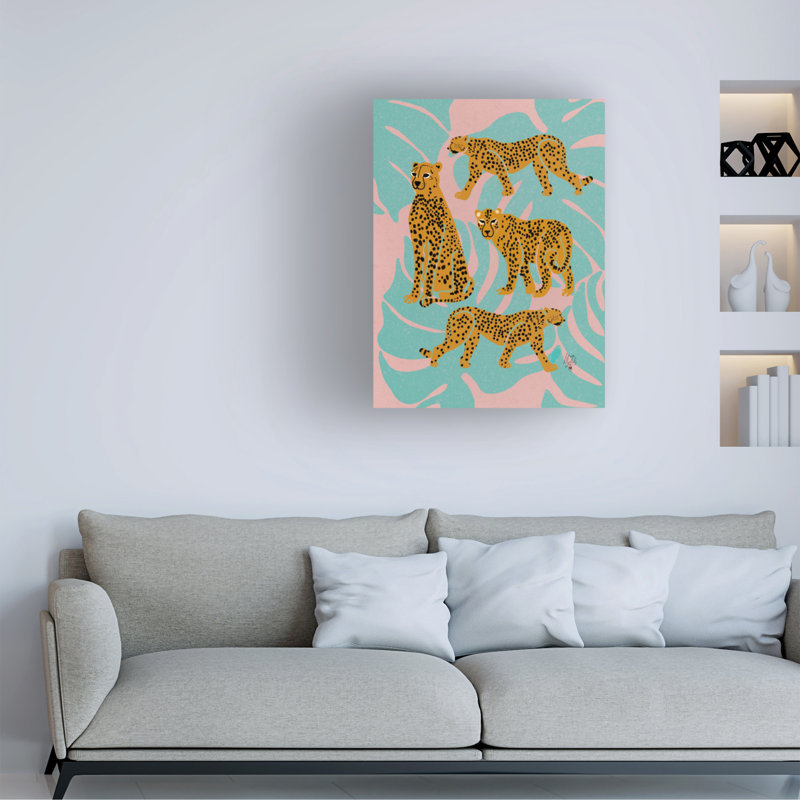 «Leopards» par Erum Khalili - reproduction sur toile tendue, H 19 po x l 14 po x P 2 po