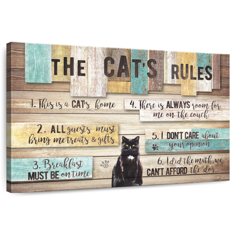 The Cat's Rules, 8" H x 12" W
