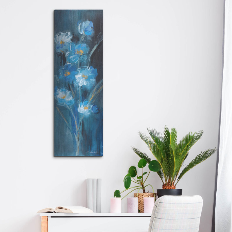  «Evening White Floral 2» par Silvia Vassileva, art mural en métal, 12 po x 36 po, H 36 po x l 12 po