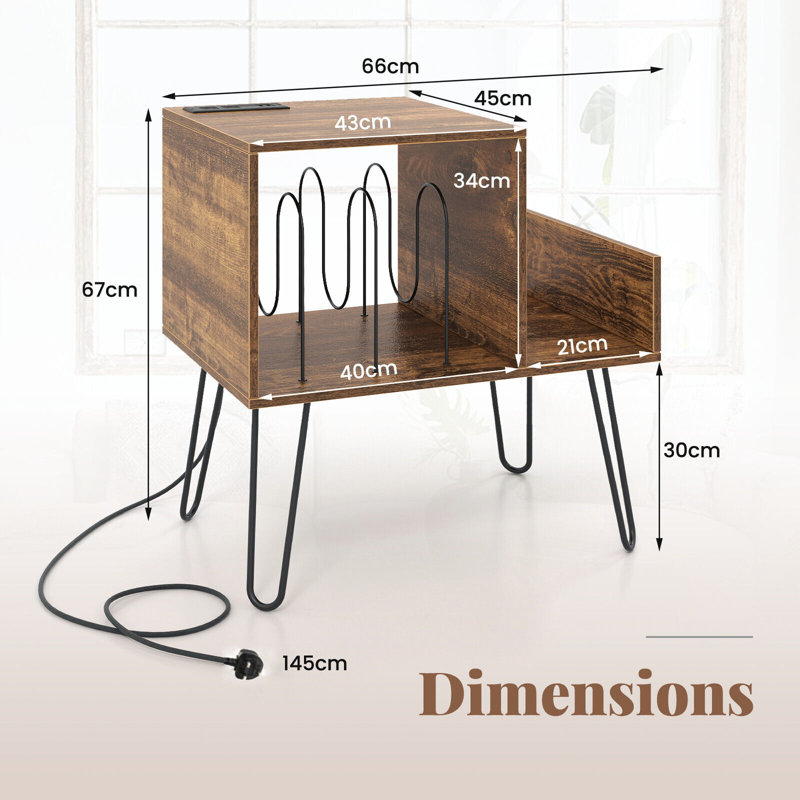 67cm H Media Shelves, Brown