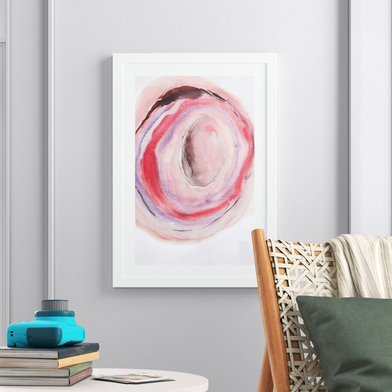 «Watercolor Geode VII» par Chris Paschke - reproduction, H 24 po x l 16 po x P 1 po, Papier encadré blanc