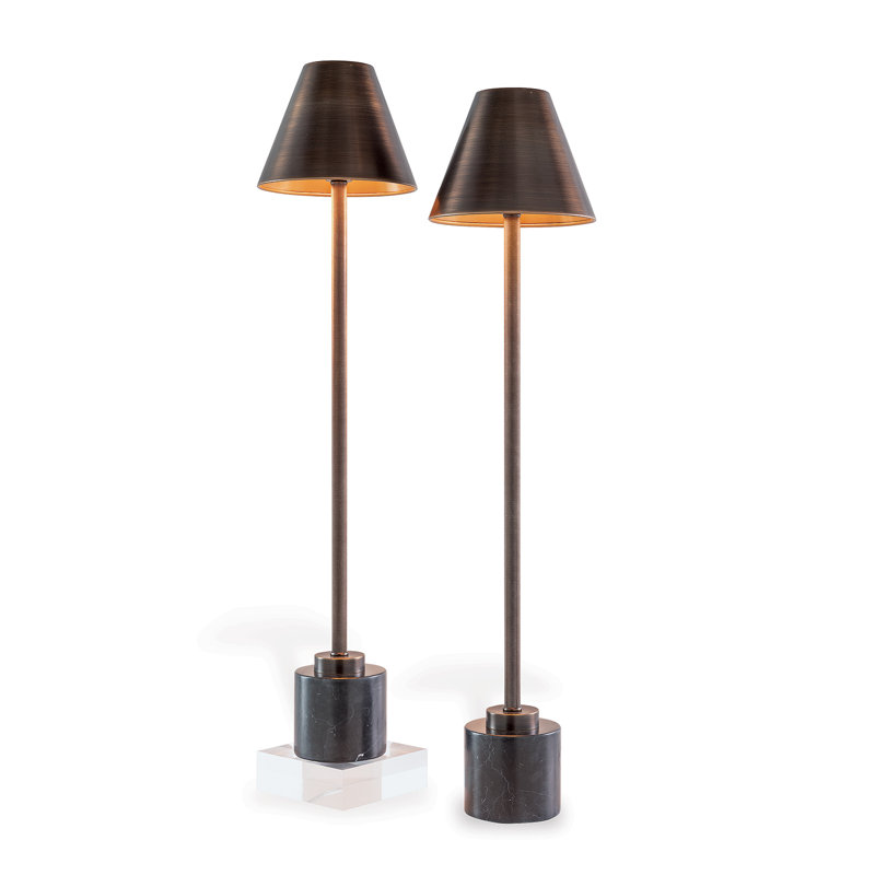 Parliament Buffet Table Lamp Set, Black/Brown
