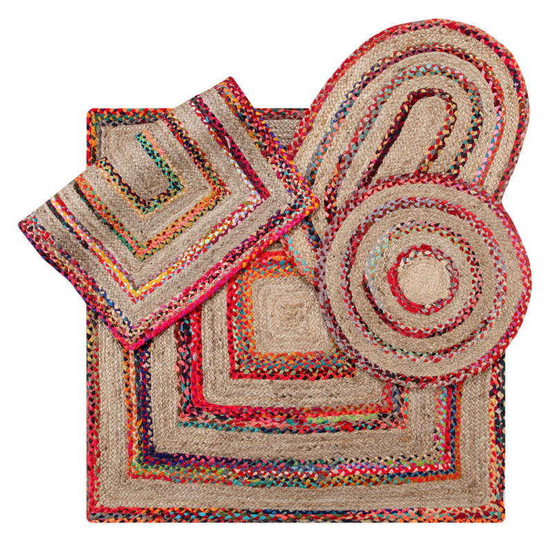 Littoral Striped Jute / Sisal Hand Woven Area Rug, Round 180cm