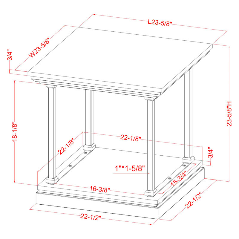 Table de bout Kiven, Bleu antique