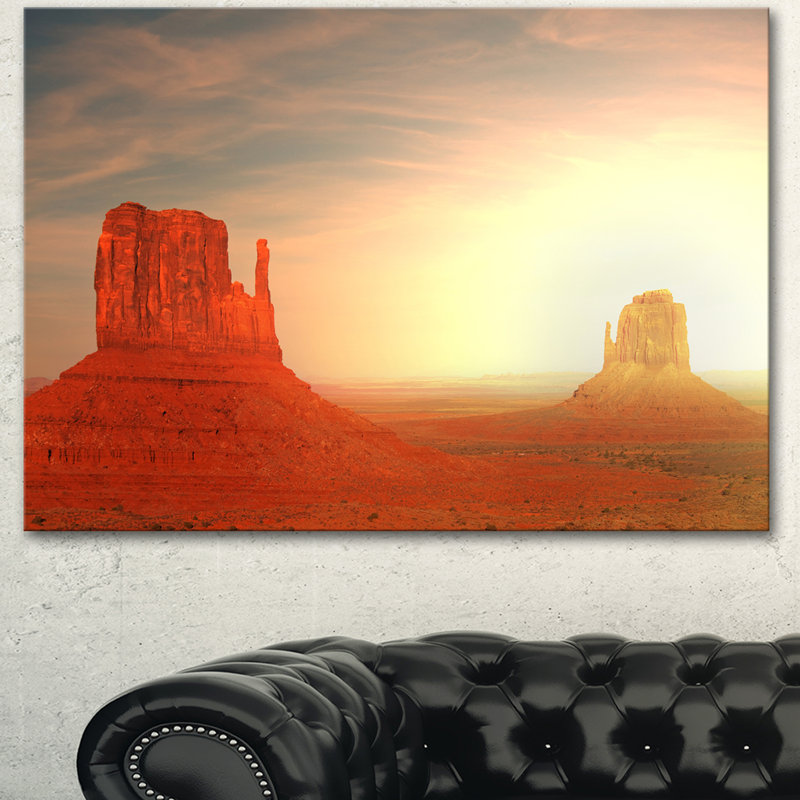 « de la vallée à l’utah des états-unis », reproduction de photo sur toile tendue, H 28 po x l 60 po