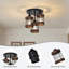 Plafonnier semi-encastré, lustre de ferme 3 lumières