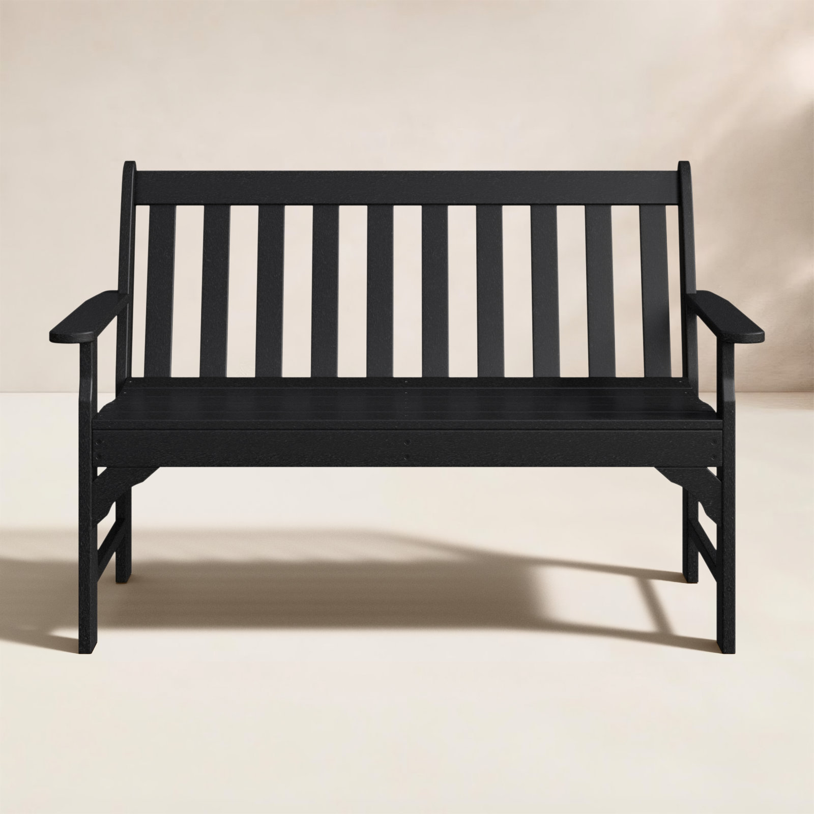 POLYWOOD® Vineyard 60" Garden Bench, 35.25" H x 48" W x 24" D, Black