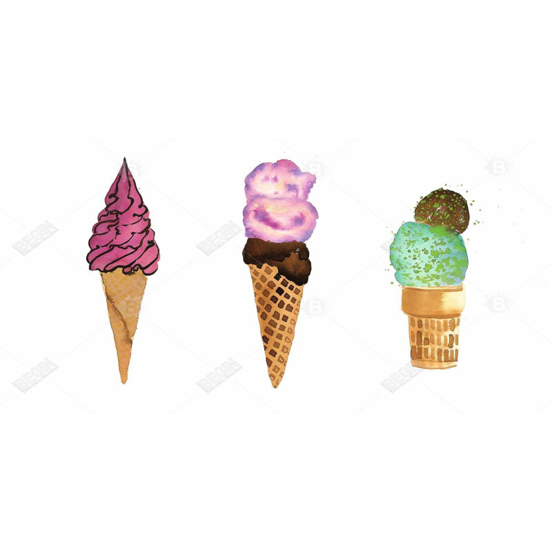 Ice cream cones - 15.75"x31.50" Desk mat