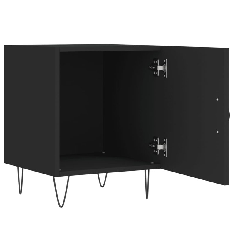 Couey 40cm W Iron Bedside Table, Black