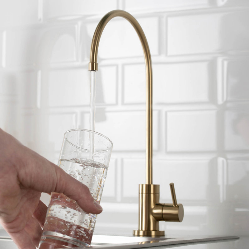 Purita 100% Lead-Free Kitchen Water Filter Faucet, Brushed Gold
