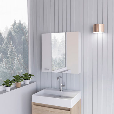 Pharmacie, quatre tablettes internes, porte double
