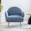 Fauteuil d'appoint moderne, fauteuil rembourré en tissu Sherpa