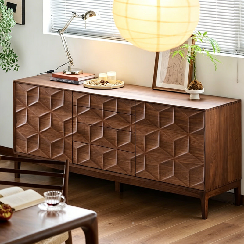 High-End Solid Wood Sideboard, 35.43" H x 62.99" W x 17.72" D