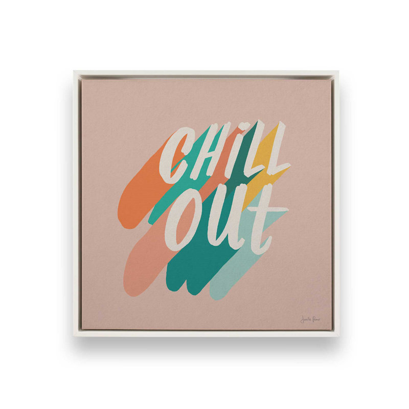 «Retro Chill Out», reproduction sur toile, Cadre flottant blanc opaque, H 16,75 po x l 16,75 po x P 1,75 po