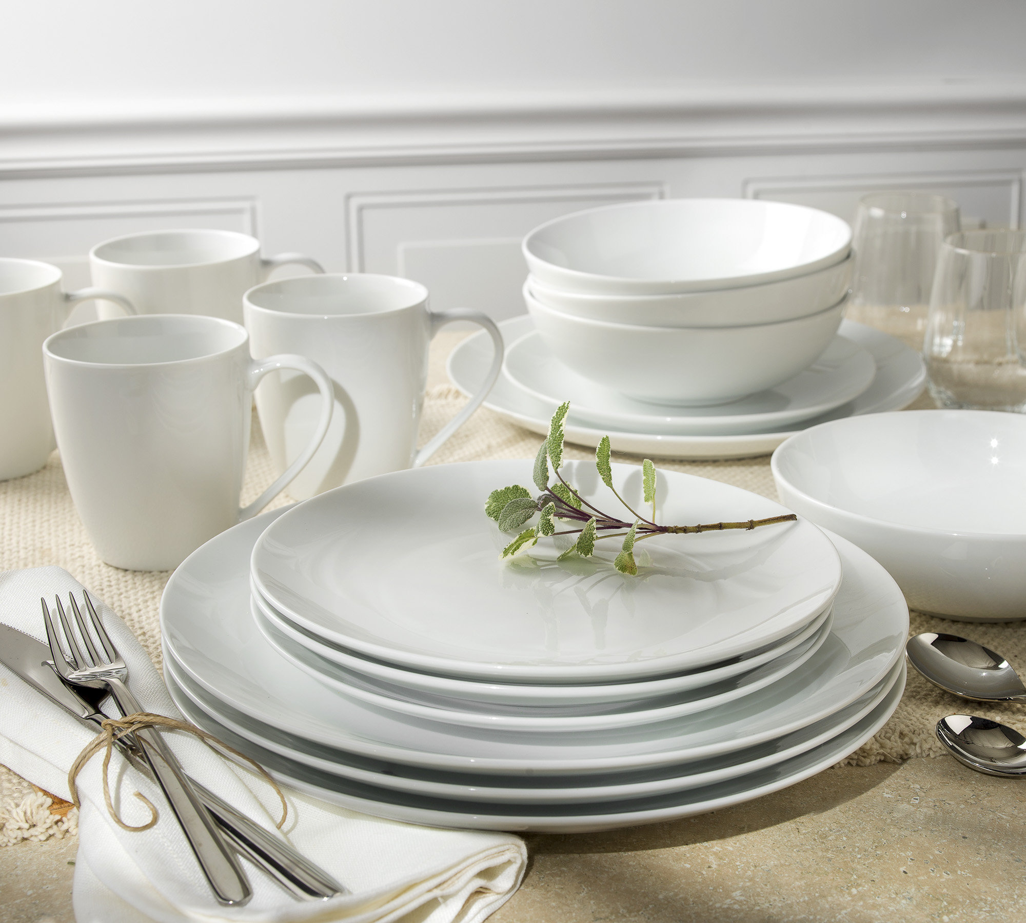 Euro Ceramica Claire Everyday Classic Coupe 16 Piece Dinnerware
