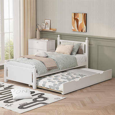 Full Size Solid Wood Platform Bed Frame With Trundle For Limited Kids -  Alcott HillÂ®, BF298607317C4696A8F476A3A0F7A900