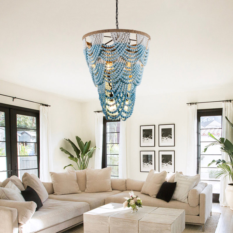 Amy-Leigh 8 - Light Wood Tiered Chandelier