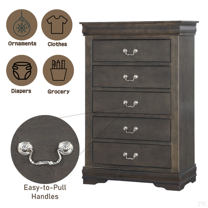 Commode gris foncé Philippe, Gris foncé
