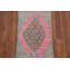 Tapis turc rose en laine à motif géométrique anatolien noué à la main 1 x 3
