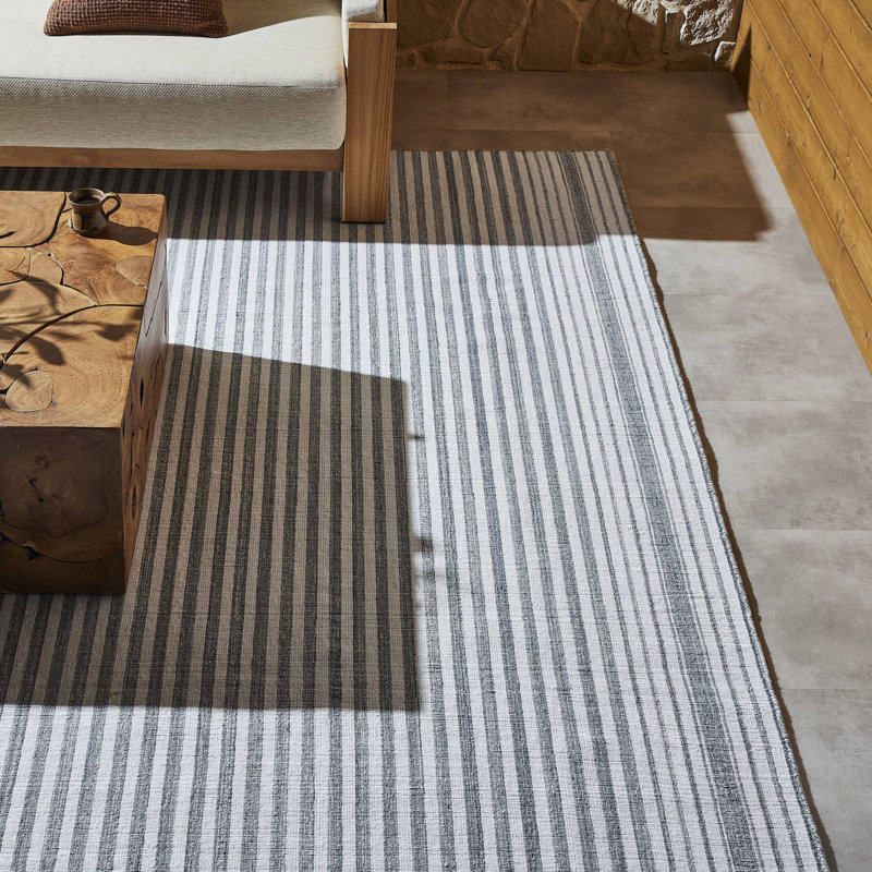 Tapis rectangulaire bleu / gris Bihan, Rectangle de 10 pi x 14 pi