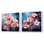 Collage de fleurs de pommier rose I - ensemble de 2 collages floraux carrés-101854402-101854405