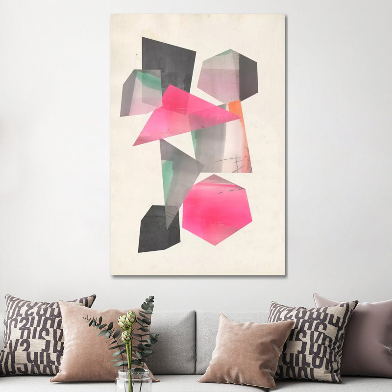 Collaged Shapes I 1 Piece Wrapped Canvas Painting, 152.5 cm H x 101.5 cm W