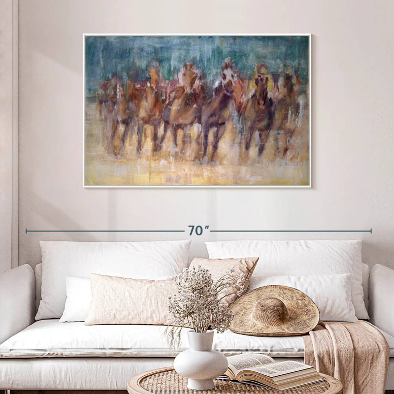 Sprint final, Cadre flottant blanc, 46 po x 31 po
