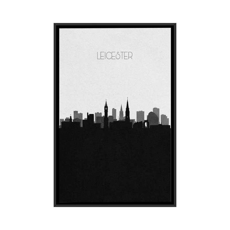 Leicester, England City Skyline by Ayse Deniz Akerman - Print on Canvas