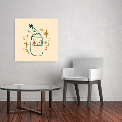«Happychristmasno08», fantaisiste, paysage d'hiver abstrait, impression murale