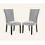 Ensemble attrayant de chaises d'appoint de salle à manger 2 pièces avec siège en flanelle grise et garniture cloutée