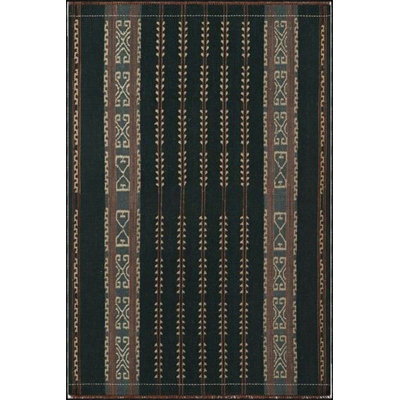 Black Themed Geometric Colorful Patterned Woven Base Washable Rug