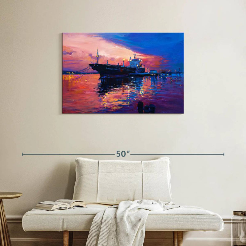 Docked Cargo Ship, 24" H x 36" W