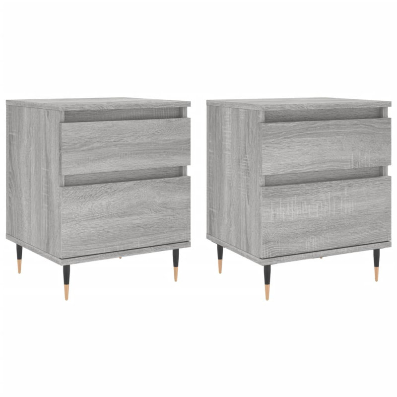 Milay 40cm W Manufactured Wood Bedside Table, Grey Sonoma