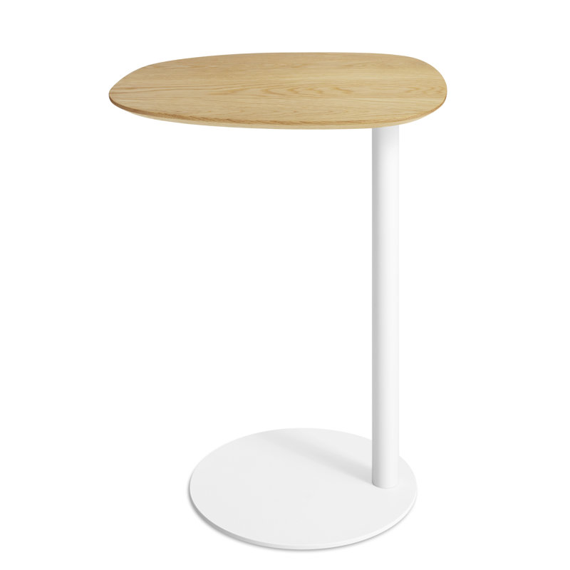 Swole Solid Wood End Table, White Oak/White, 25" H x 20" W x 15" D